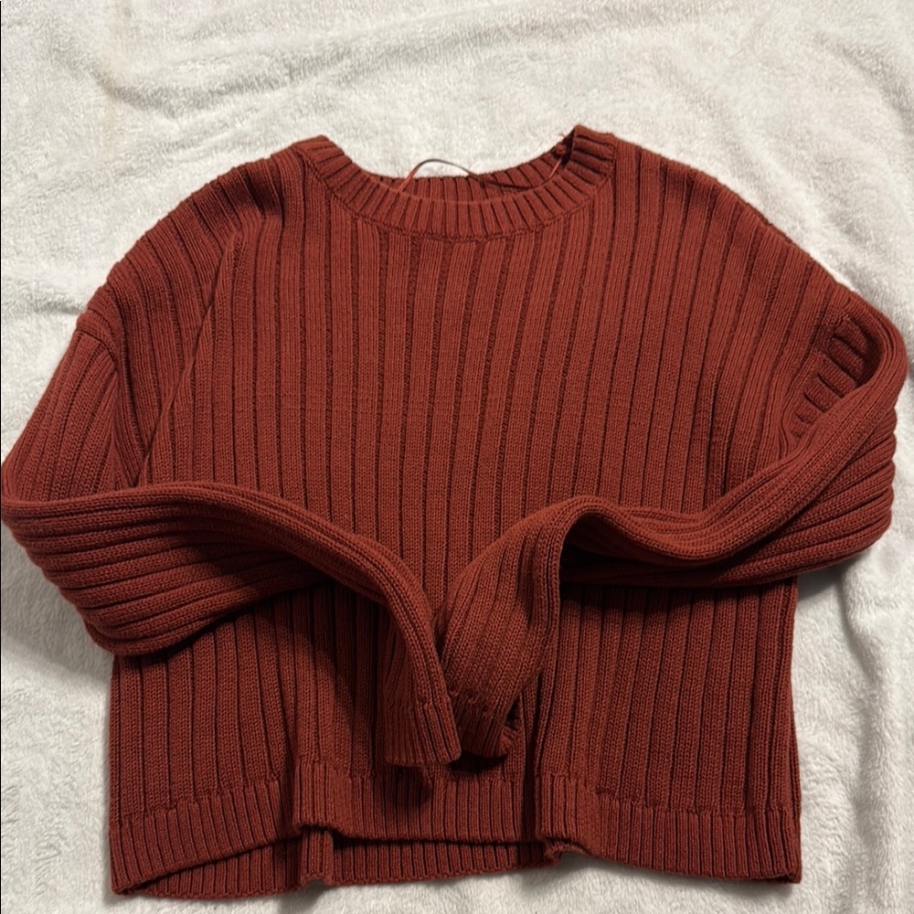 PacSun Ribbed Knit Sweater - Rust